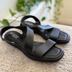 •• REPOSH••. PIKOLINOS Black Leather Crisscross Sandals